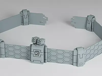 Modular Xeno Shield Wall 3D print model