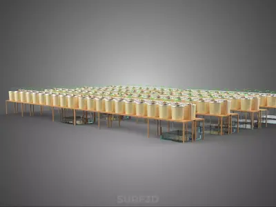 ILLUSTRATION VISUALIZATION DUTCH BUCKET HYDROPONIC SYSTEM TRAY 3D model