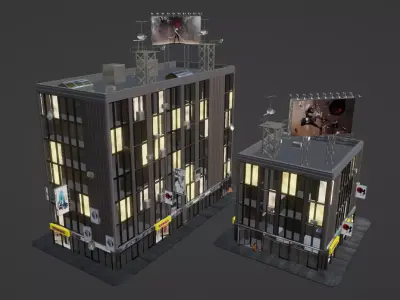Buildings Free low-poly 3D model purchase