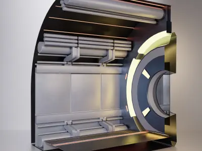Sci Fi Corridor 3D model 11