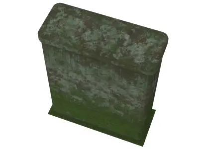 Electrical Enclosure 1 Moss Lowpoly Low-poly 3D model