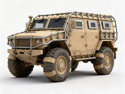 Heavy Desert Expedition Armored SUV 3D Model Low-poly 3D model