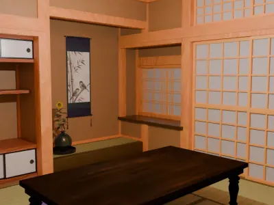 shoin-style Japanese-style room 3D model