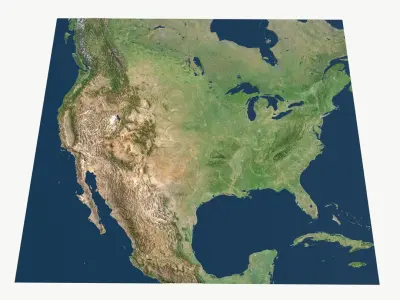  United States, Canada, Mexico, Alaska, Hawai realistic map pbr enviroment 