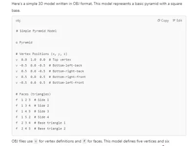 Text based Ai generated 3d pyramid model Free low-poly 3D model
