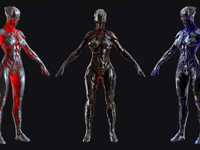 Sci-Fi Robot Low-poly 3D model 3