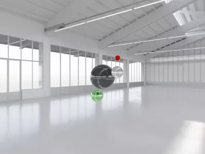  HDRI - Exhibition Hall Interior 9 - 16384x8192 Texture
