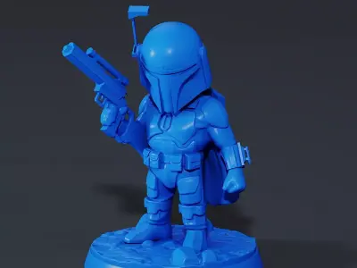 Boba Fett Star wars chibi ready to print  3D print model