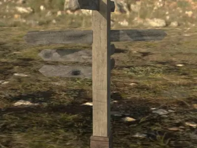 Old Road Sign - Low Poly Low-poly 3D model