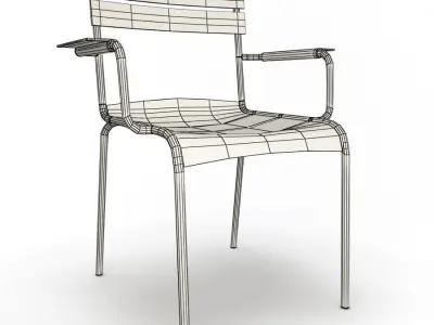 Luxembourg Metallic Table and chairs Fermob 3D model