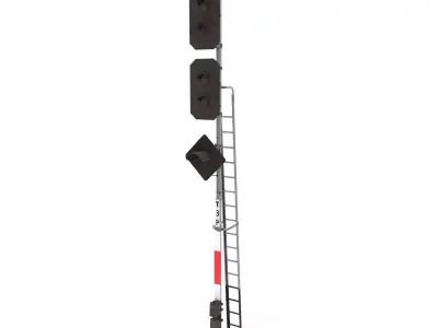 Train Traffic Light 16 3D model