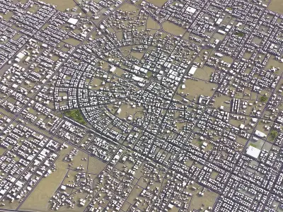 Qurayyat - 3D City Low-poly 3D model