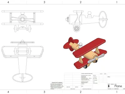 Toy Biplane - Vintage Style  3D print model