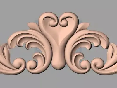 Door design 3D relief model STL format file for CNC carving E697 3D model