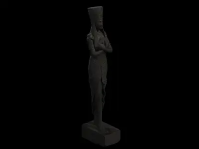 Nefertitti Standing Granite Statue Low-poly 3D model