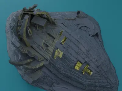 Shipwreck Burrow Tabletop Terrain 28 MM 3D print model