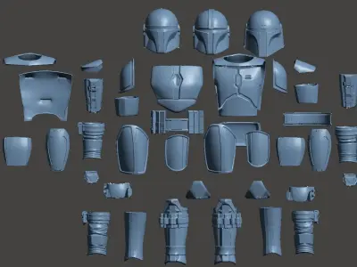 Mandalorian Armor Kit OneSix OneSixth 12inch Star Wars 3D print model