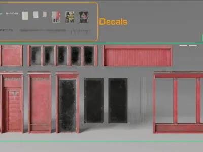 Modular Shopfront Kit - Game Ready Low-poly 3D model