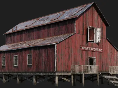 37-38-39-40 - Farm Buildings 4K PBR GameReady Low-poly 3D model