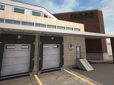 Cargo Building TIR Low Poly Low-poly 3D model