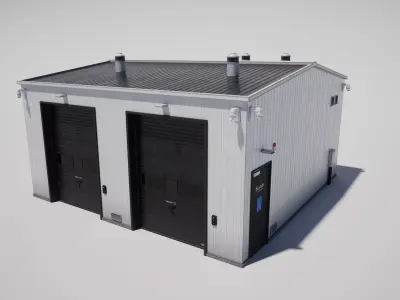  Industrial Building Low-poly 3D model buy