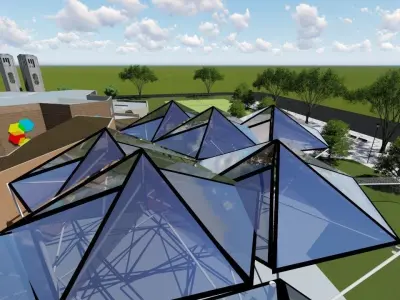 3D school design landscape  3D model