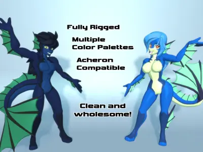 Acheron Sea Serpent Clean Low-poly 3D model