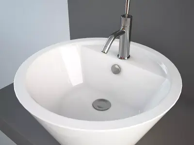 Standing Cone wash-basin Low-poly 3D model