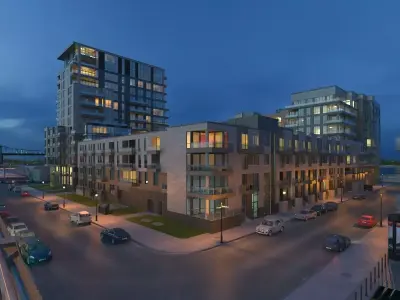 Night City Street with Cars 3D model