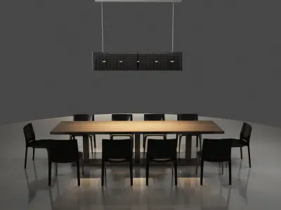 dining-table-chair-lamp chair 3D model