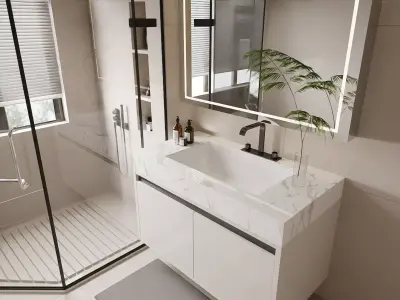 Modern Minimal Bathroom 3D model