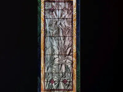 Stained glass windows with patterns of flowers Free 3D model