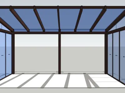 Roof with posts 3D model