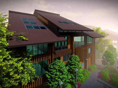 Guesthouse and house 3D model