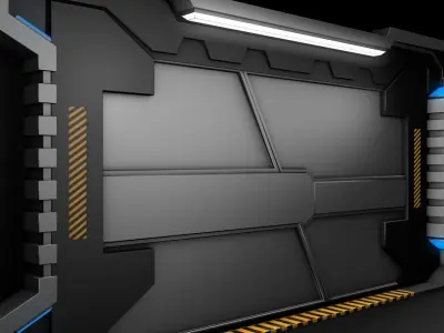 Sci Fi Door Low-poly 3D model