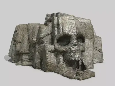 Skull Rock Low-poly 3D model 12
