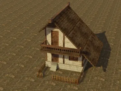 Medieval house 10 Low-poly 3D model