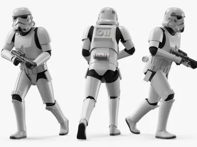  Star Wars Imperial Stormtrooper Running with Blaster 