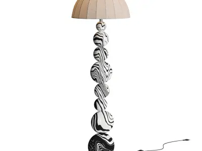 Zebra Floor Lamp 3D model