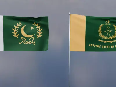 President Supreme Court of Pakistan State Flags Pack 3D model