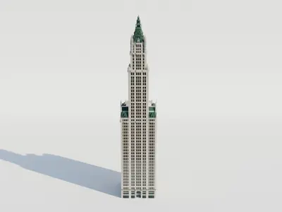 NYC The Woolworth Building Low-poly 3D model