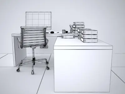 Office Desk - Interior Office Furniture 06 3D model