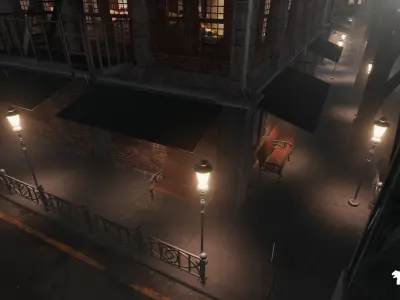 1900s Industrial Environment Low-poly 3D model