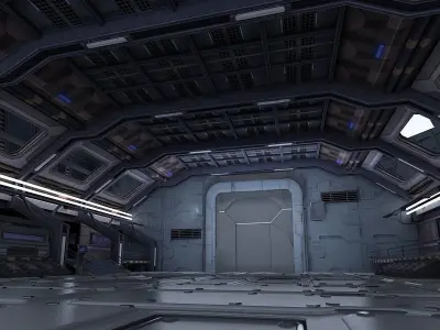 space stations passages sci fi scenarios labs spaceship 3D model