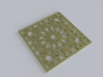 Islamic architectural panel 3D model