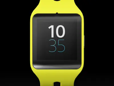 Sony SmartWatch 3 Yellow Low-poly 3D model