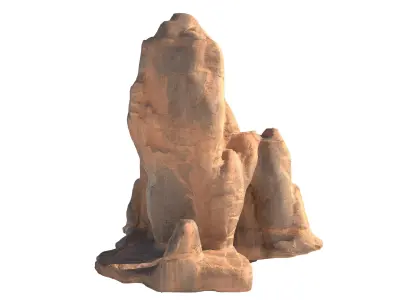 Red sand cliff Low-poly 3D model