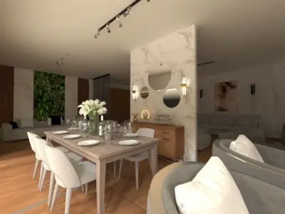 stand3 bedroom with walls and wooden floors 3D model