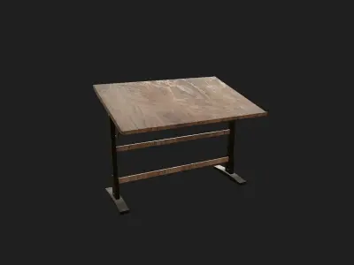 Wooden Drawing Table Architectural Free 3D model