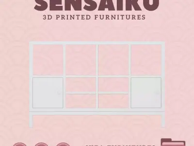 KALLAX Shelf 4x2 with Underframe Doors IKEA 3D Print 3D print model